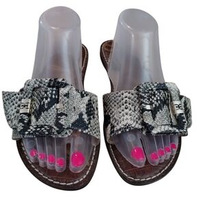 New Sam Edelman Granada Snakeskin Slide Sandals Size 10 1/2
